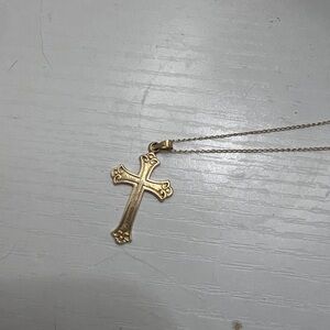 Elegant Gold Cross Pendant Necklace